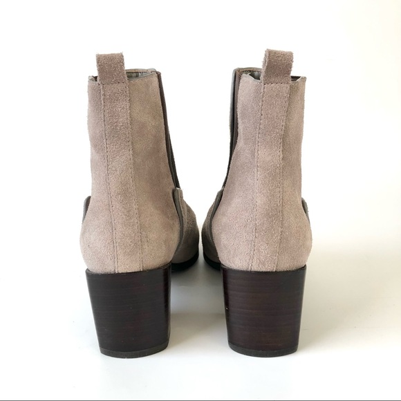 Pour la Victoire Fara Suede Chelsea Block Heel Ankle Booties in Ash - Picture 6 of 8